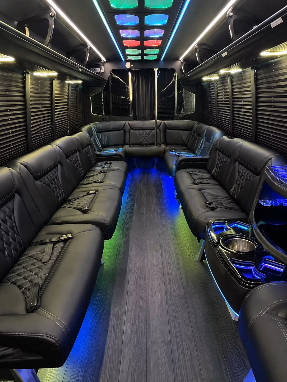 Jacksonville Bachelor & Bachelorette Transportation party bus interior