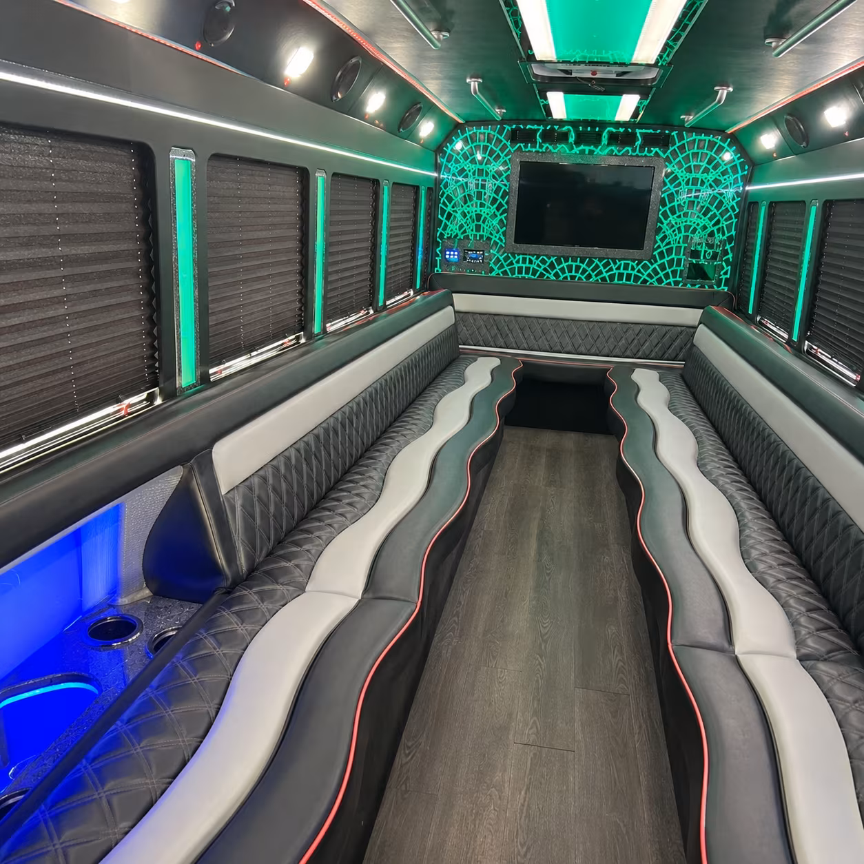 Jacksonville Private Event Transportation party bus interior