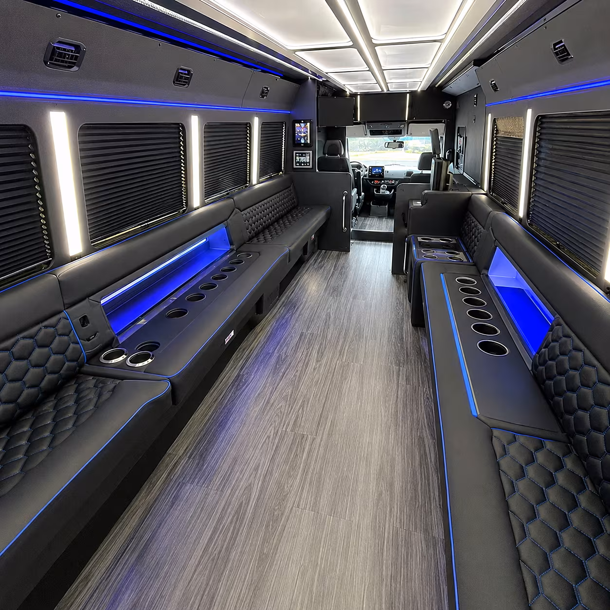 Jacksonville Sporting Event Transportation party bus interior
