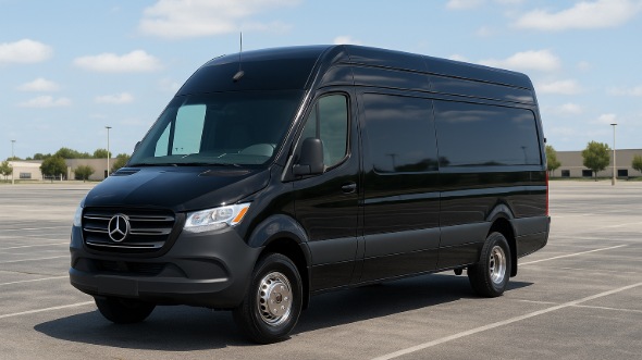 Exterior of Charter Bus Company Palm Coast's 14 Passenger Sprinter Limousine in Palm Coast