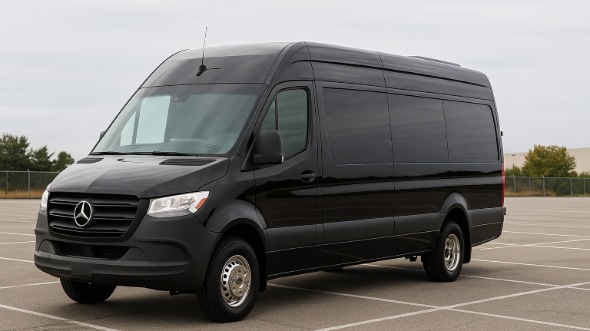 Exterior of Charter Bus Company Port Orange's 14 Passenger Sprinter Limousine in Port Orange
