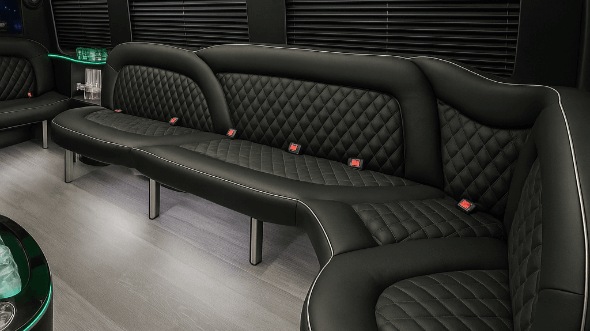 Interior of Jacksonville Party Bus Company's 15 Passenger Party Bus in Jacksonville