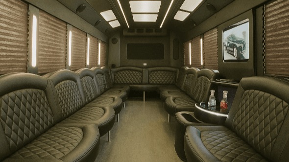 Interior of Charter Bus Company Orlando's 20 Passenger Party Bus in Orlando