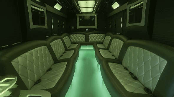 Interior of Charter Bus Company Palm Coast's 20 Passenger Party Bus in Palm Coast