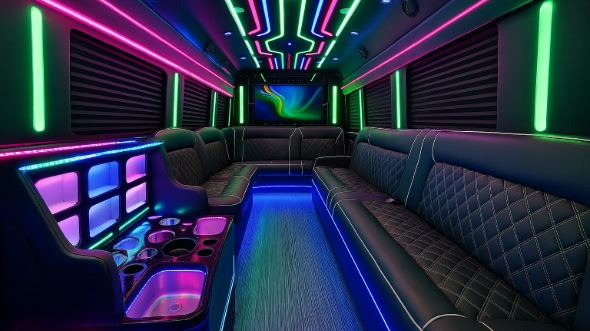 Interior of Charter Bus Company Port Orange's 20 Passenger Party Bus in Port Orange