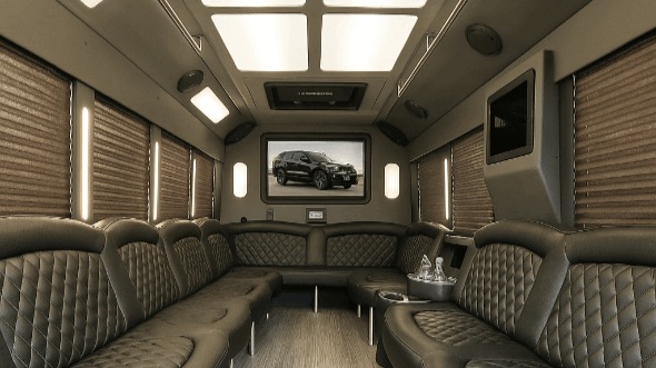 Interior of Charter Bus Company Deltona's 25 Passenger Party Bus in Deltona