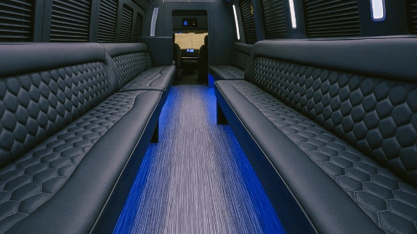 Interior of Charter Bus Company Ocala's 25 Passenger Party Bus in Ocala