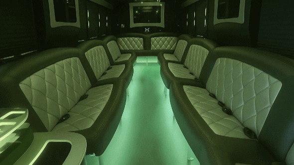Interior of Charter Bus Company Palm Coast's 25 Passenger Party Bus in Palm Coast