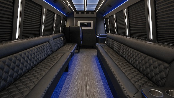 Interior of Charter Bus Company Spring Hill's 28 Passenger Party Bus in Spring Hill