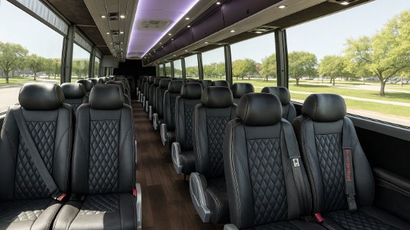 Interior of Charter Bus Company Jacksonville's 35 Passenger Mini Bus in Jacksonville