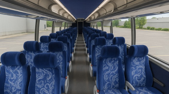 Interior of Charter Bus Company Jacksonville's 40 Passenger Charter Bus in Jacksonville