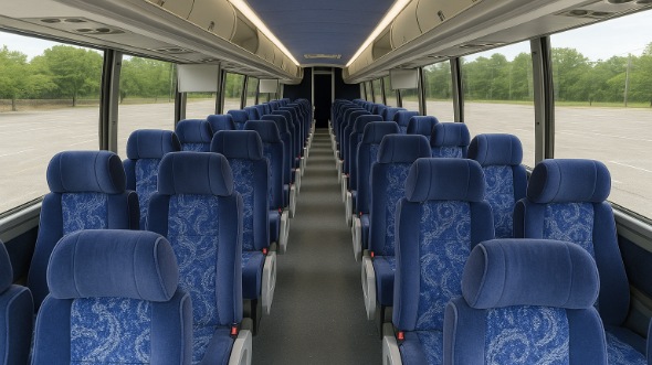 Interior of Charter Bus Company Jacksonville's 44 Passenger Charter Bus in Jacksonville