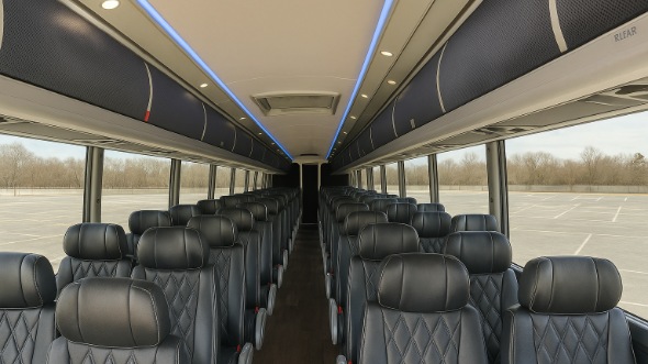 Interior of Charter Bus Company Jacksonville's 46 Passenger Charter Bus in Jacksonville