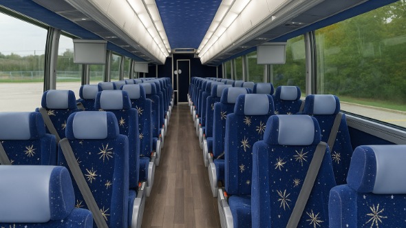 Interior of Charter Bus Company Jacksonville's 47 Passenger Charter Bus in Jacksonville