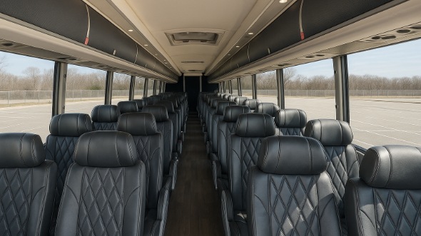 Interior of Charter Bus Company Jacksonville's 51 Passenger Charter Bus in Jacksonville